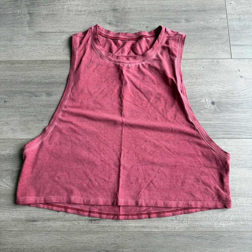 Lululemon Cut Back Crop Tank *Wash - Washed Chianti - Picture 5 of 8